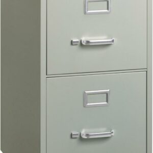 Hirsh 22" Deep 2 Drawer Letter Width Vertical File Cabinet, Commercial Grade, Light Gray