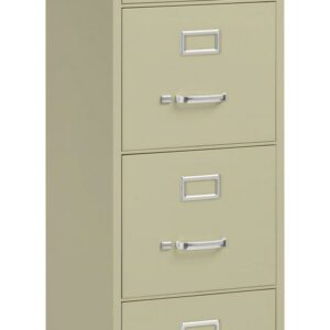 Hirsh 22" Deep 4 Drawer Letter Width Vertical File Cabinet, Commercial Grade, Putty