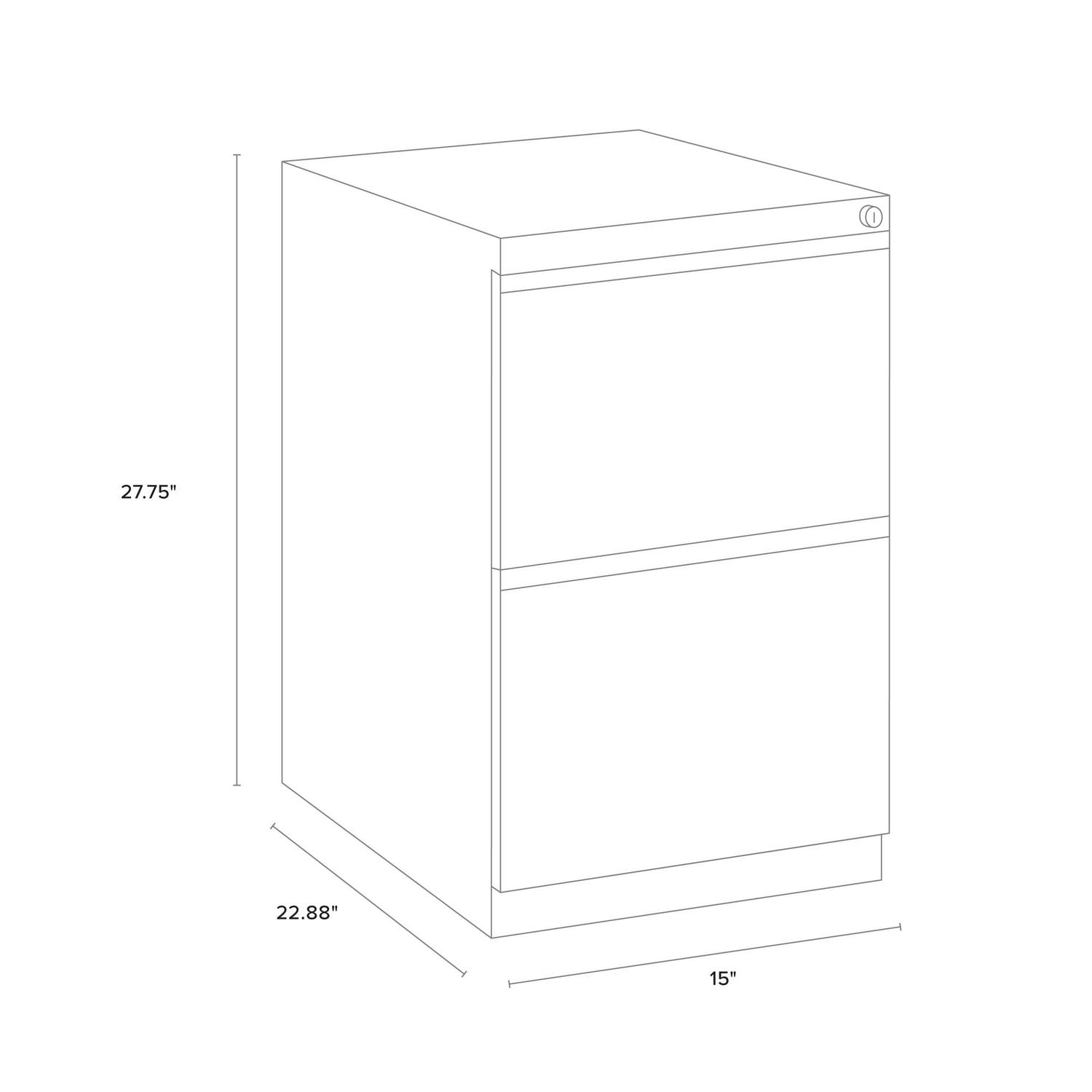 Hirsh 23" Deep Mobile Pedestal File Cabinet 2 Drawer File-File, Letter Width, Gray - Image 7