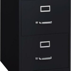 Hirsh 25" Deep 2 Drawer Legal Width Metal Vertical File Cabinet, Commercial Grade, Black
