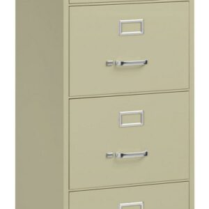 Hirsh 25" Deep 4 Drawer Legal Width Metal Vertical File Cabinet, Commercial Grade, Putty