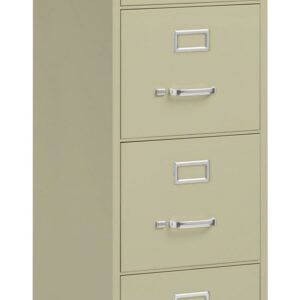 Hirsh 26.5" Deep 4 Drawer Letter Width Vertical File Cabinet, Commercial Grade, Putty