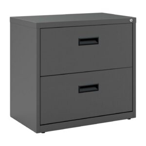 Hirsh 30 inch Wide 2 Drawer Lateral File Cabinet for Home or Office, Charcoal