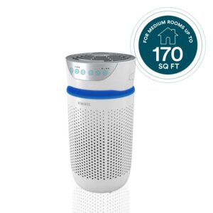 Homedics Air Purifier, UV-C Light Eliminates 99.99% of Viruses & Bacteria, True HEPA Filter Removes allergens, pollutants, Mold, Odors, Medium Rooms,(White)