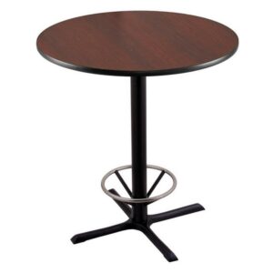 820 Catalina 30" Swivel Bar Stool with Pewter Finish and Dark Cherry Maple Seat