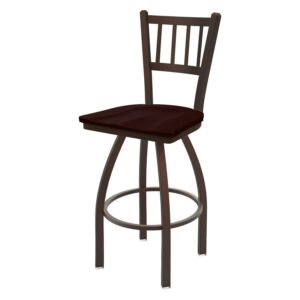XL 830 Voltaire 30" Swivel Counter Stool with Anodized Nickel Finish, Medium Back, and Medium Maple Seat