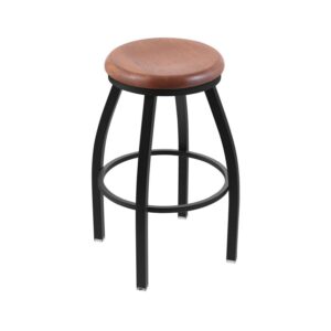 XL 802 Misha 25" Swivel Counter Stool with Pewter Finish and Black Vinyl Seat