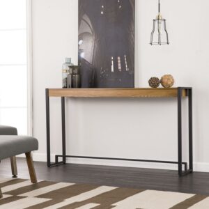 SEI Holly & Martin Macen Console - Weathered Gray Oak w/ Black