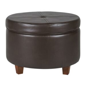 HomePop Large Leatherette Storage Ottoman, Multiple Colors