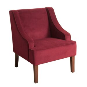 HomePop Velvet Swoop Arm Accent Chair