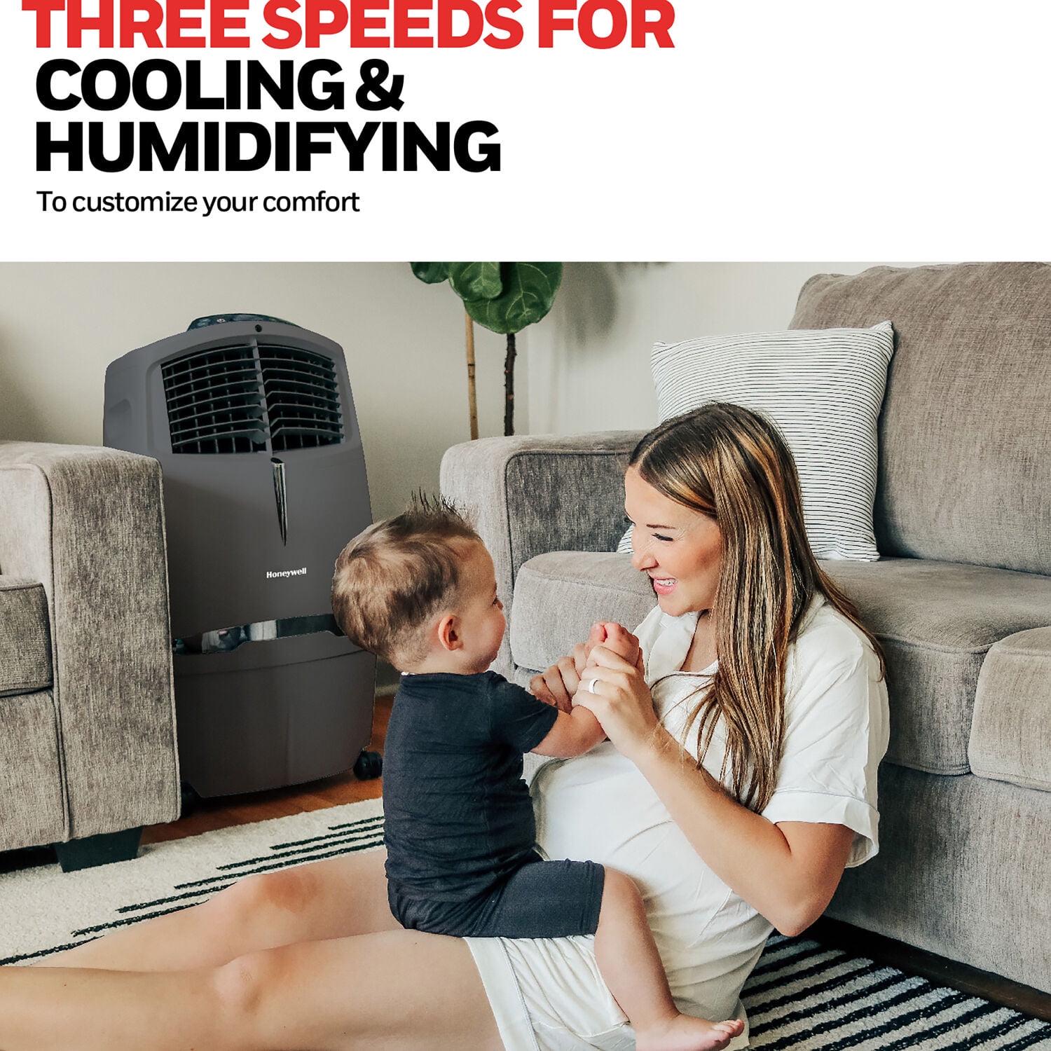 Honeywell 525 CFM Indoor Evaporative Air Cooler (Swamp Cooler) with Remote Control in Gray - Image 7