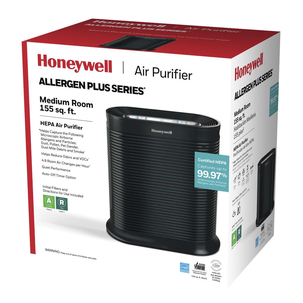 Honeywell Allergen Plus HEPA Air Purifier Allergen Reducer,155 sq ft, Wildfire/Smoke, Pollen, Pet Dander, Dust, HPA100 - Image 10