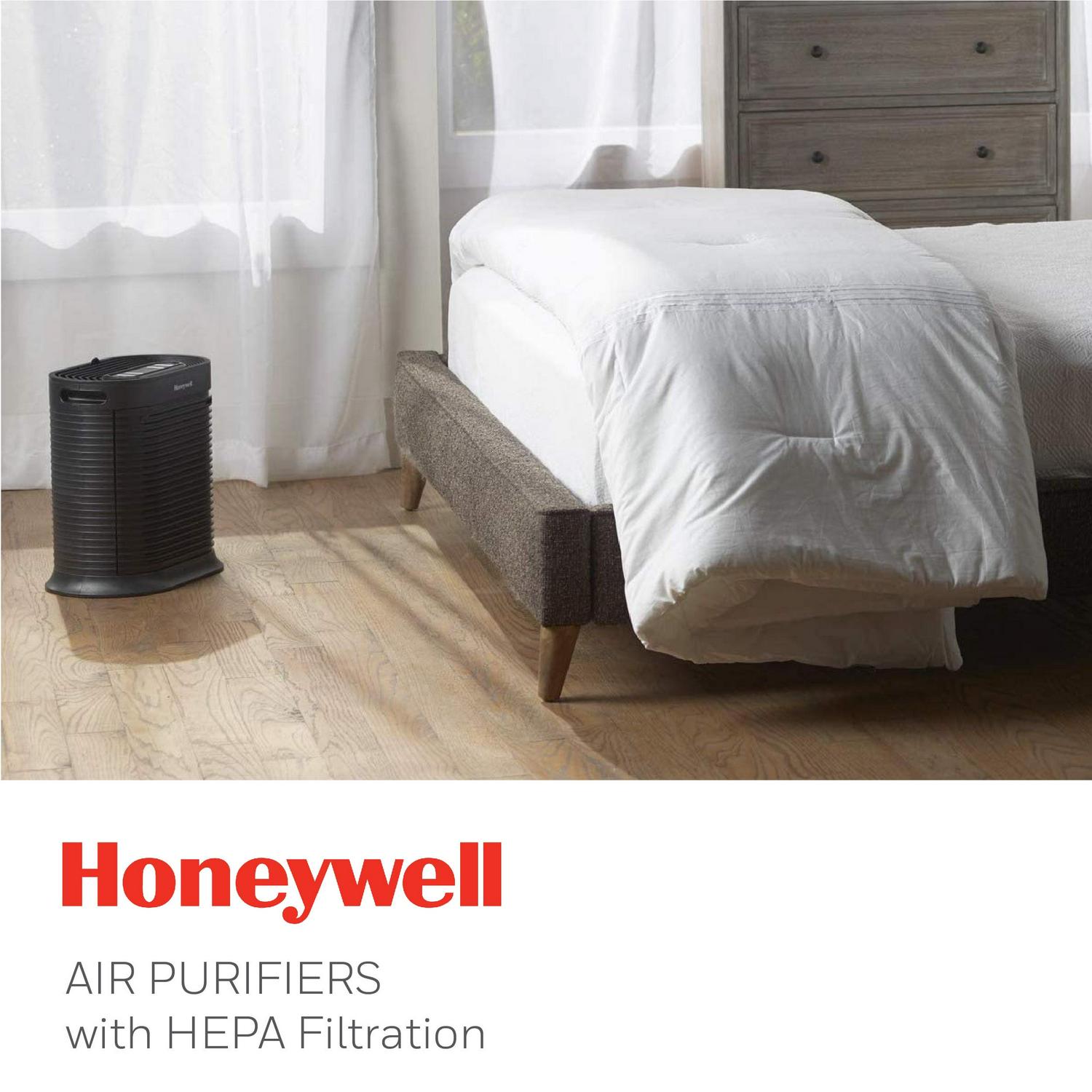 Honeywell Allergen Plus HEPA Air Purifier Allergen Reducer,155 sq ft, Wildfire/Smoke, Pollen, Pet Dander, Dust, HPA100 - Image 3