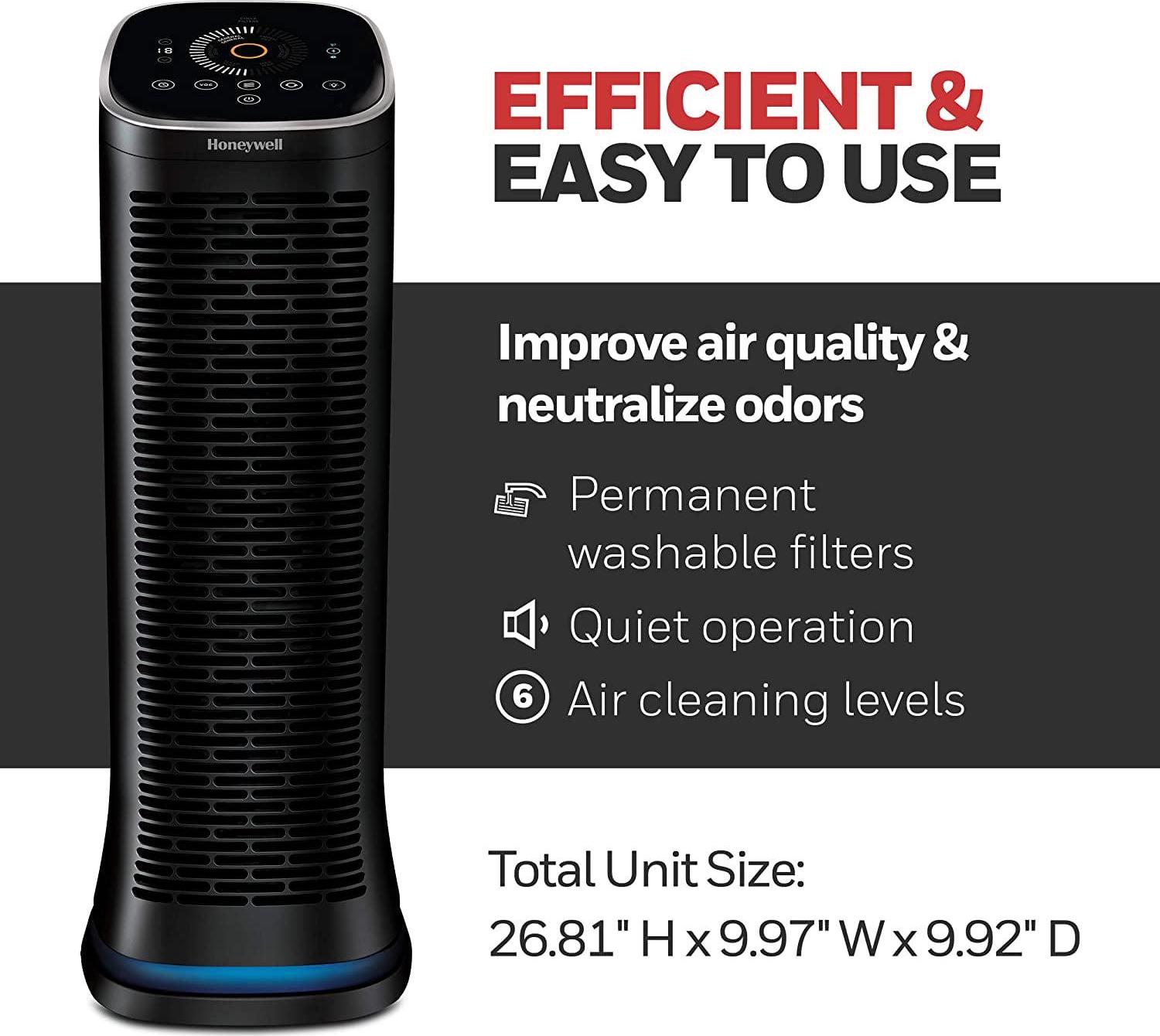 Honeywell Air Purifier, HFD360, 260 sq ft, ifD Particle Washable Filter, Bluetooth, Allergen, Smoke, Pollen, Dust Reducer - Image 6