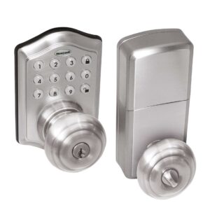 Honeywell Electronic Entry Knob Door Lock, Satin Nickel