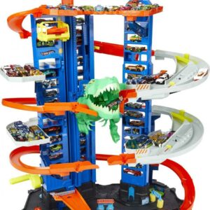 Hot Wheels HW Ultimate Garage Playset with 2 Toy Cars, Stores 100+ 1:64 Scale Vehicles