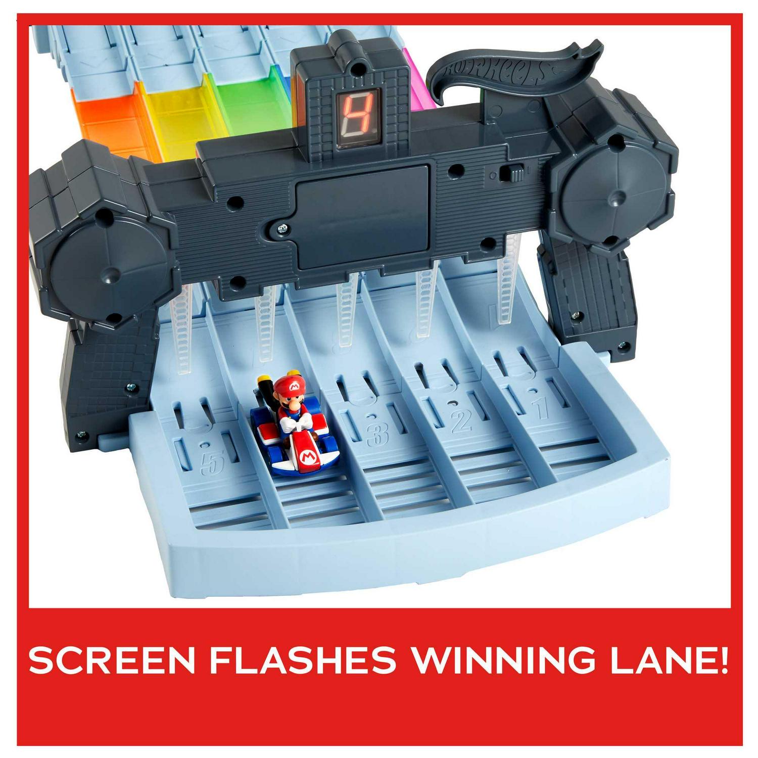 Hot Wheels Mario Kart Rainbow Road Raceway Set with Two 1:64 Scale Vehicles - Image 3