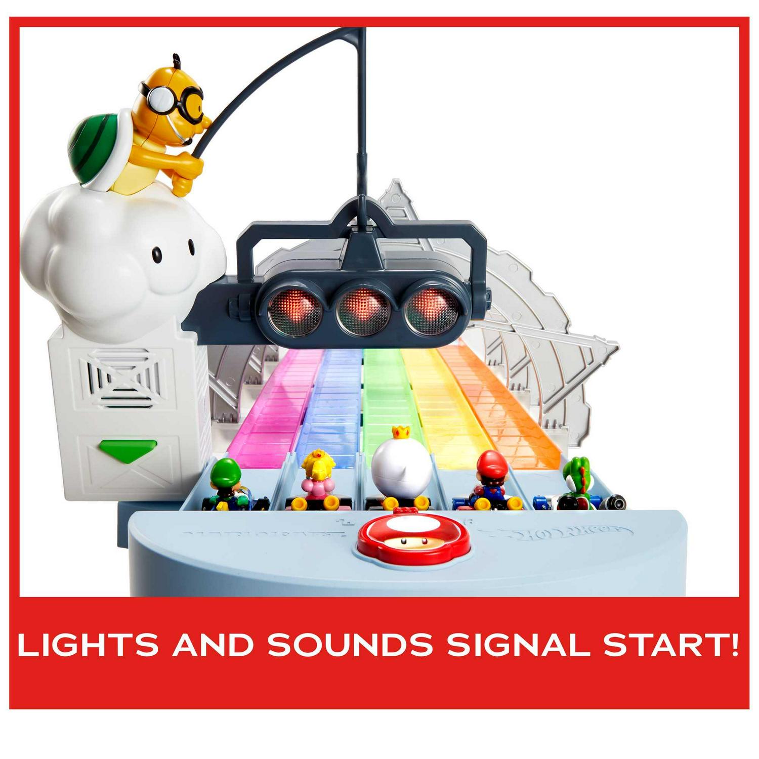 Hot Wheels Mario Kart Rainbow Road Raceway Set with Two 1:64 Scale Vehicles - Image 4