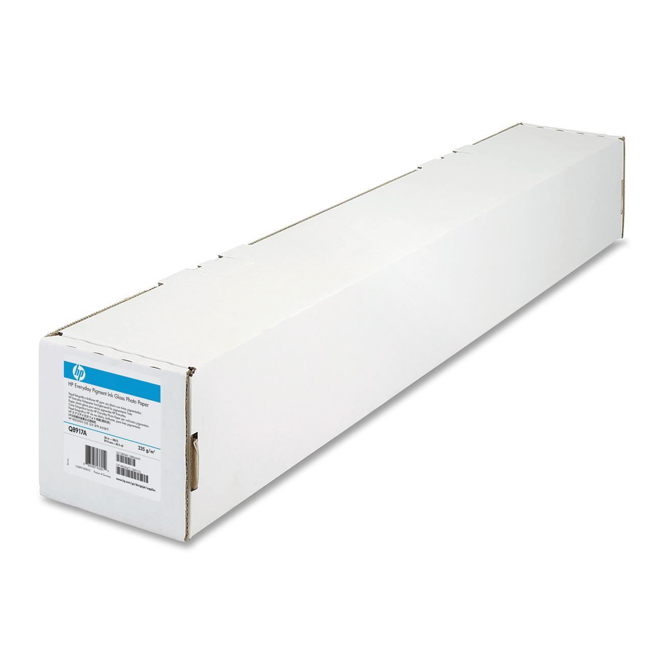 HP Q8917A 36 in. x 100 ft. 9.1 millimeter Everyday Pigment Ink Photo Paper Roll - Glossy White (1-Roll)