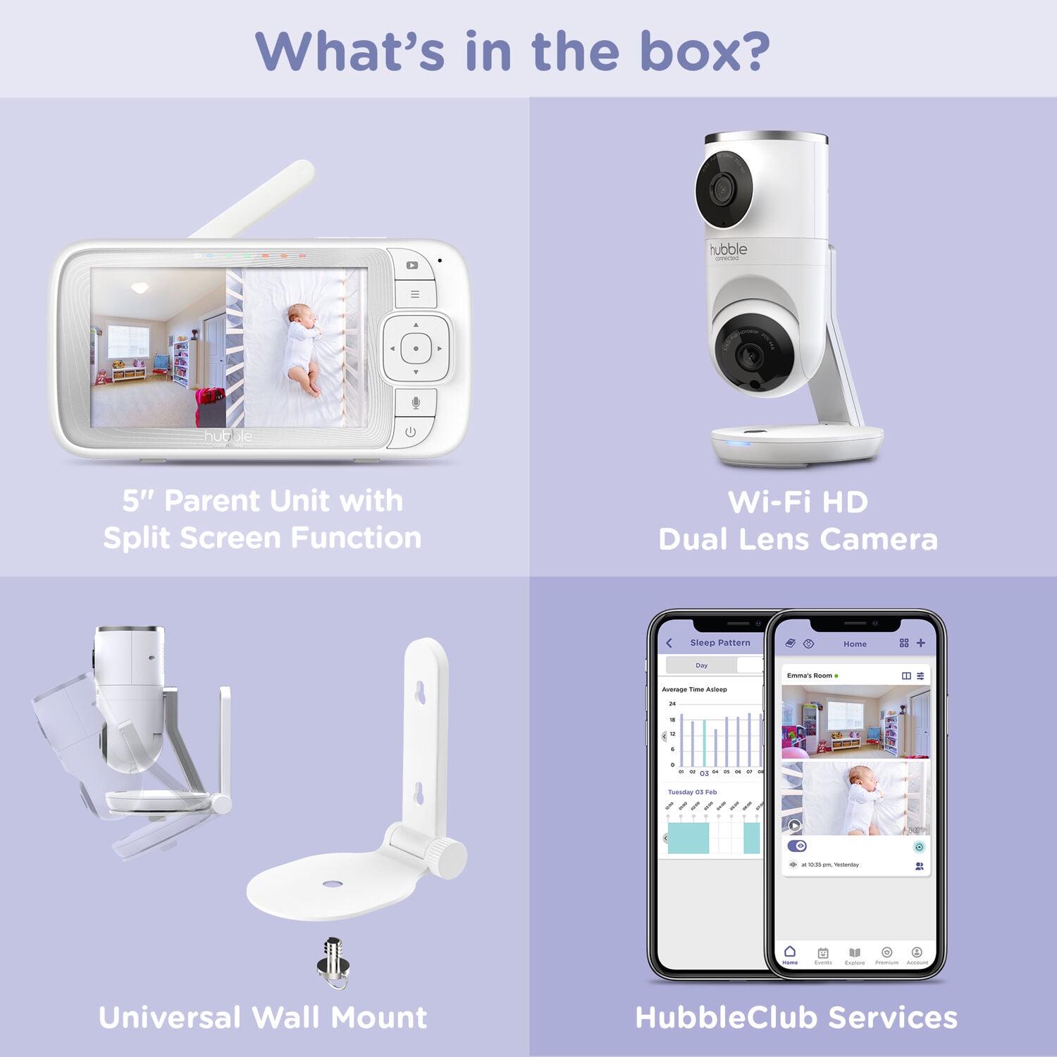 Hubble Nursery Pal Dual Vision Smart Wi-Fi Enabled Baby Monitor with 5" Parent Unit Viewer - Image 2