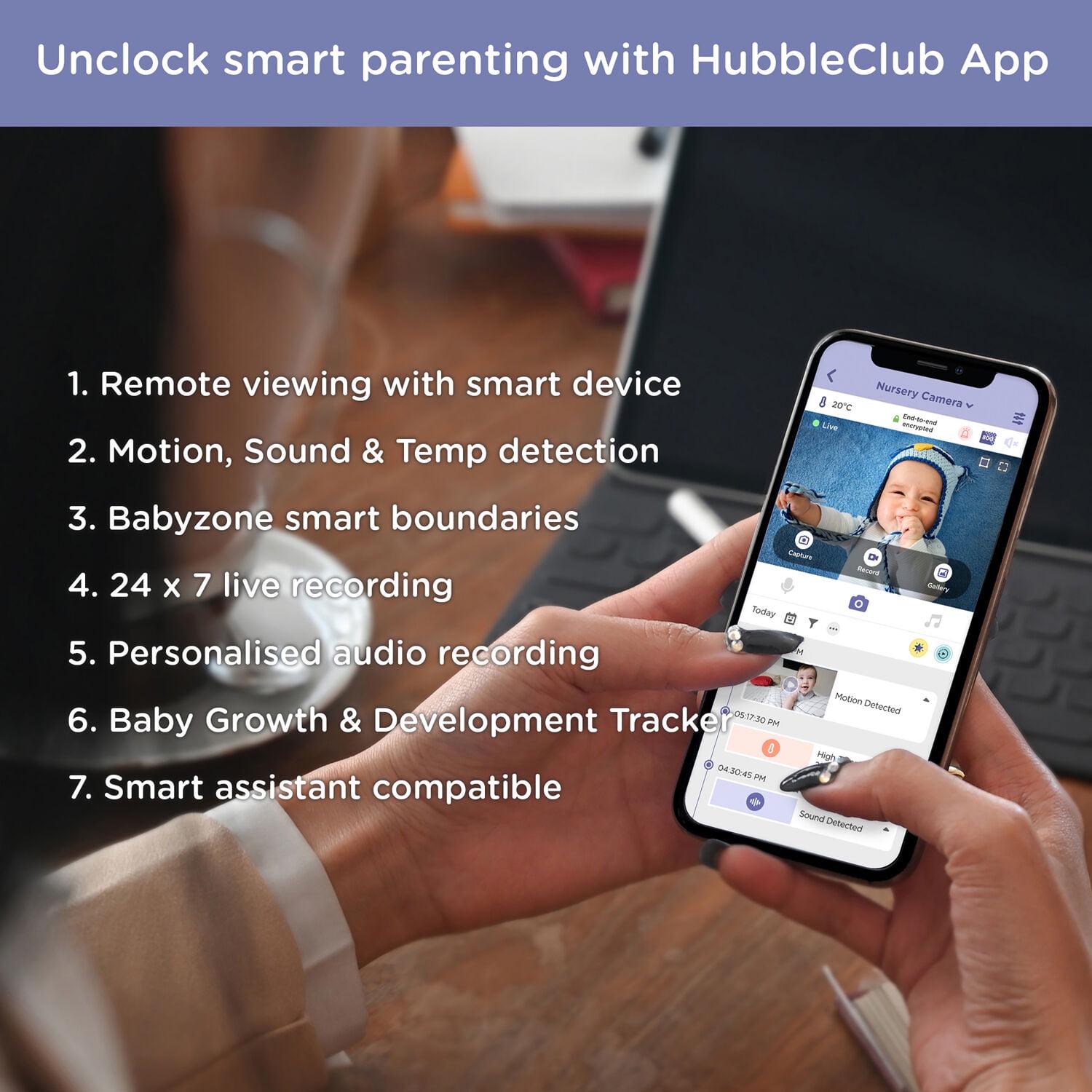 Hubble Nursery Pal Link Premium Smart Wi-Fi Enabled Baby Monitor with 5-inch HD Color Parent Unit Viewer - Image 3