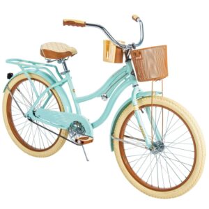 Huffy Nel Lusso Girls' Cruiser Bike, 24" Wheels, Comfort Bike, Mint Green