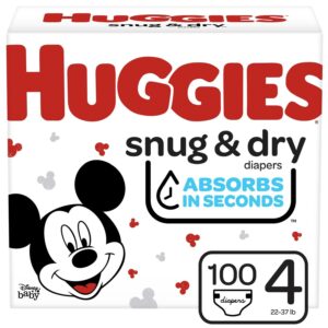 Huggies Snug & Dry Baby Diapers, Size 4, 100 Ct