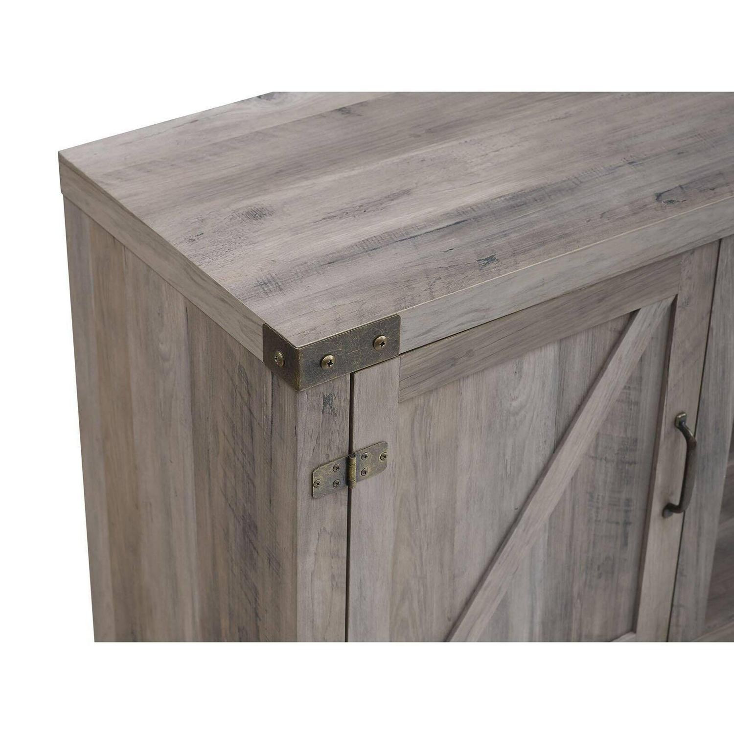 Walker Edison Modern Farmhouse Fireplace TV Stand for TVs up to 65", Grey Wash - Image 6