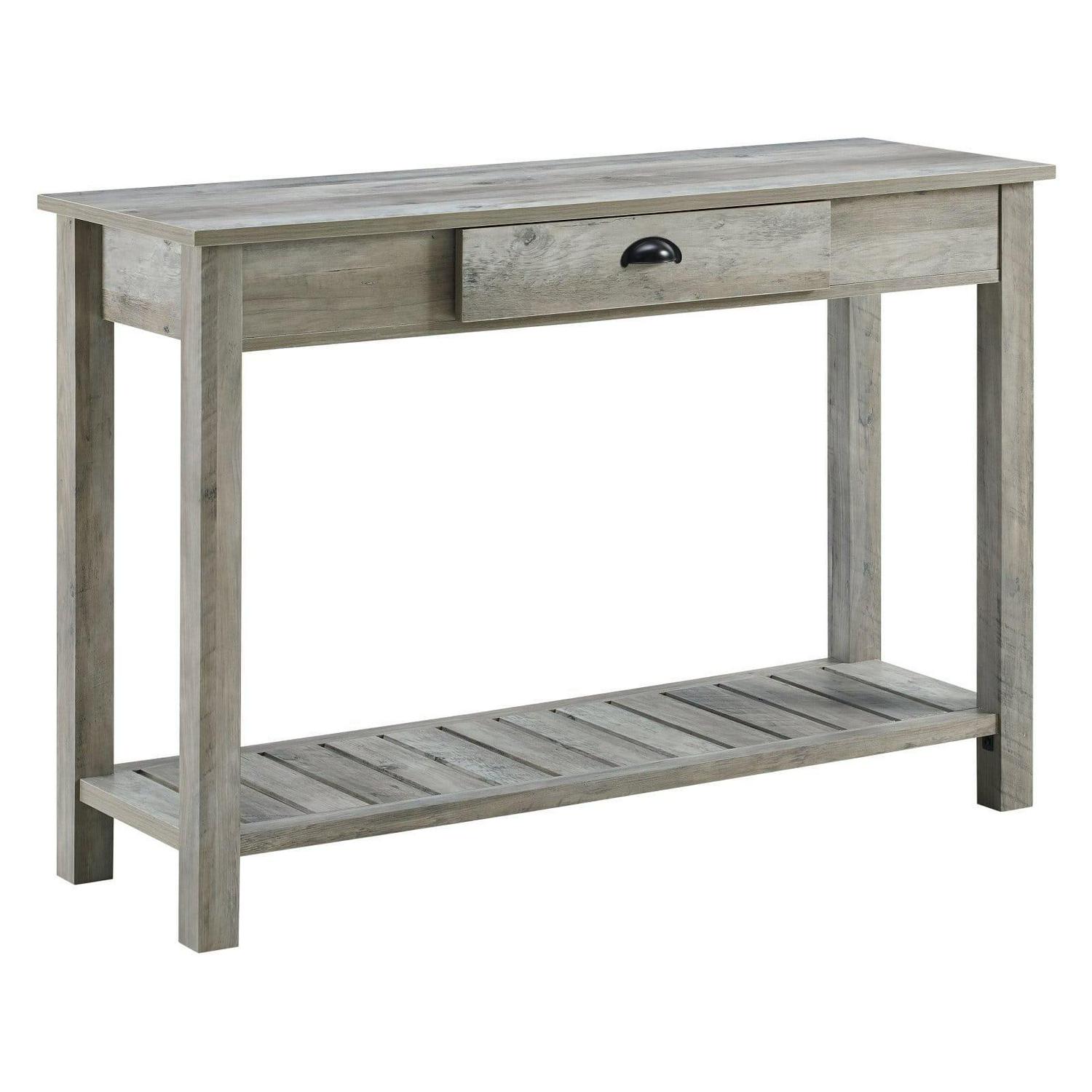 48" Wood Country Style Entry Console Table - Gray Wash - Image 4