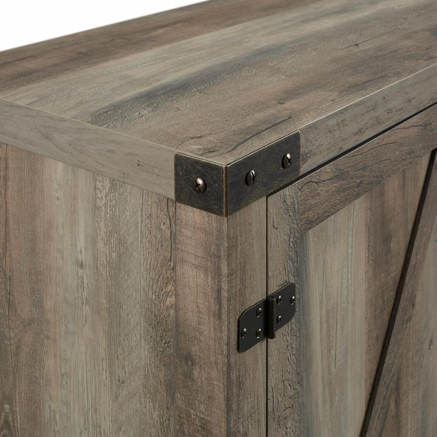 Walker Edison Modern Farmhouse Fireplace TV Stand for TVs up to 65", Grey Wash - Image 3