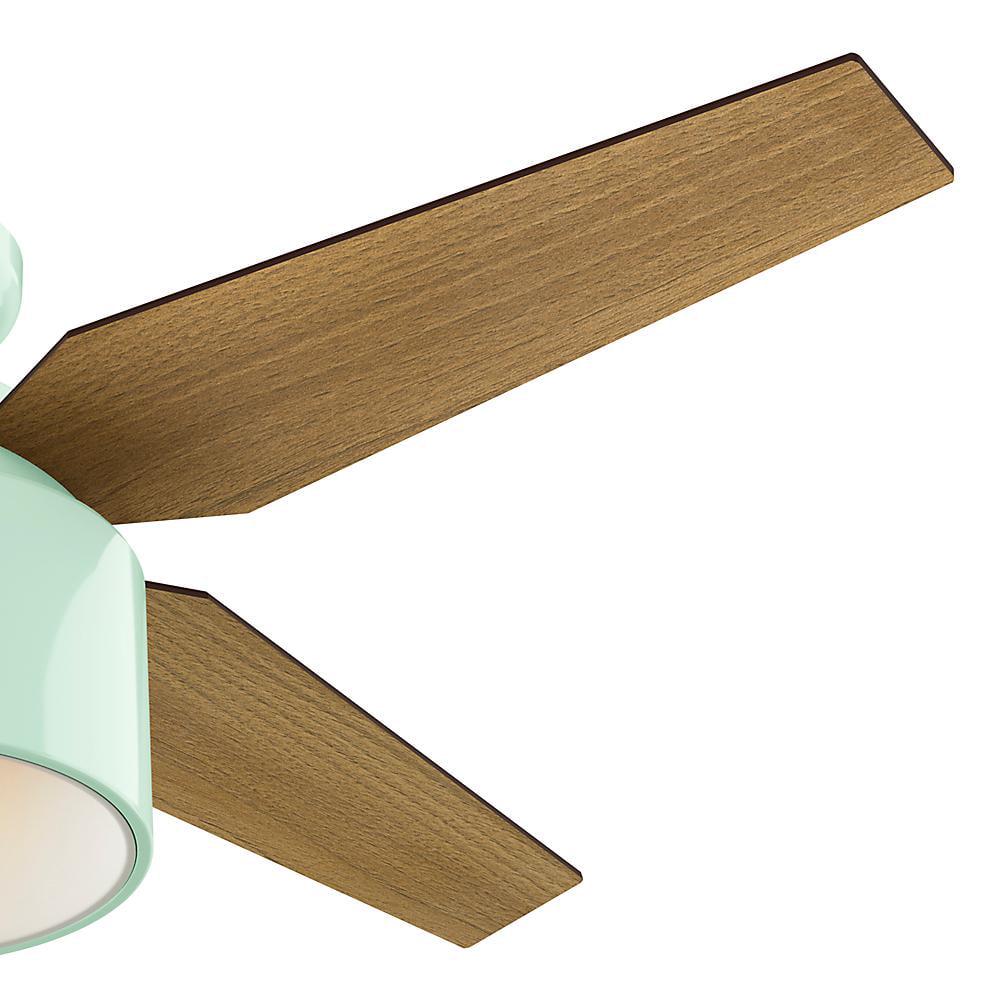 Hunter - Cranbrook Indoor Low Profile Ceiling Fan With Light, Remote, 52-inch, Mint, Modern-style, 3-speed WhisperWind Motor, 59260, for Living Rooms, Bedrooms - Image 7