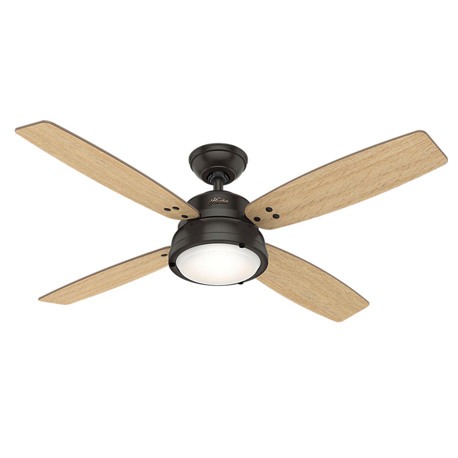 Hunter 52" Wingate Noble Bronze Ceiling Fan with Light Kit and Remote
