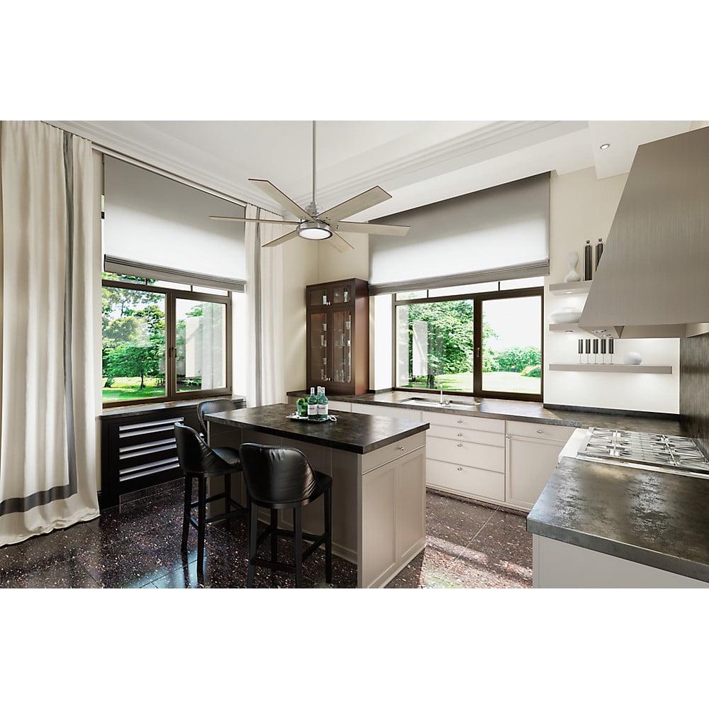 Hunter - Warrant Indoor Ceiling Fan With Light, Wall Control, 60-inch, Brushed Nickel, Casual-style, 6-speed, Energy Star, 59462, for living rooms, bedrooms, home offices, kitchens - Image 11