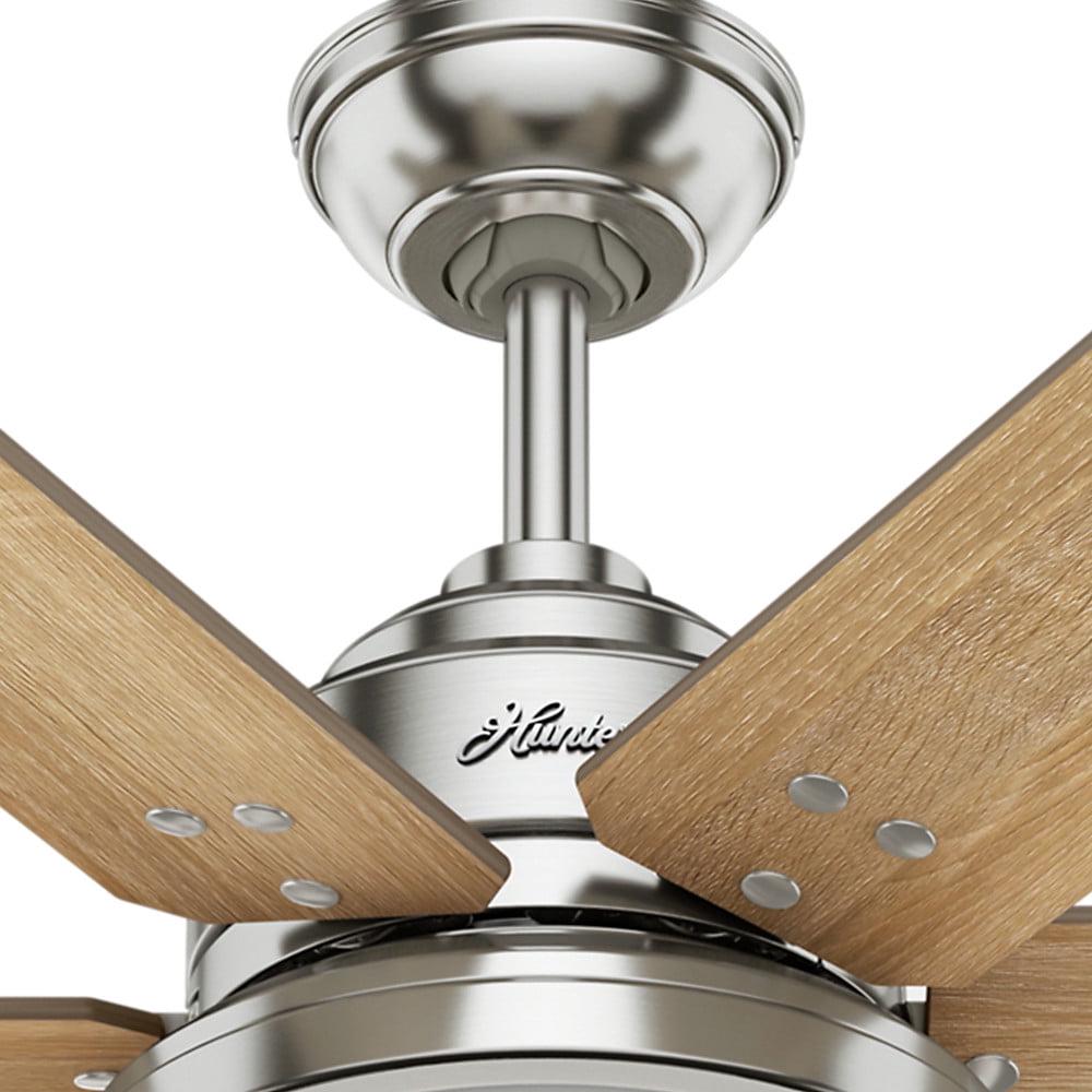Hunter - Warrant Indoor Ceiling Fan With Light, Wall Control, 60-inch, Brushed Nickel, Casual-style, 6-speed, Energy Star, 59462, for living rooms, bedrooms, home offices, kitchens - Image 8