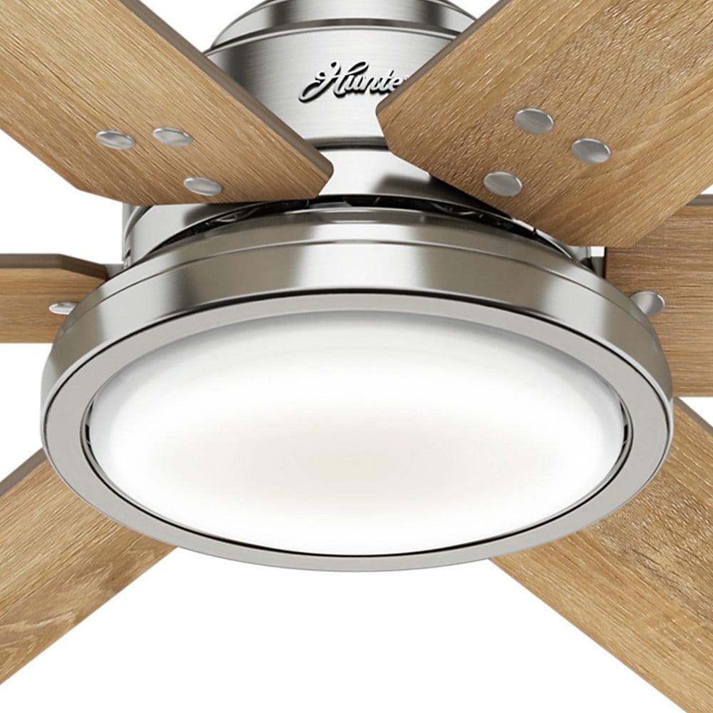 Hunter - Warrant Indoor Ceiling Fan With Light, Wall Control, 60-inch, Brushed Nickel, Casual-style, 6-speed, Energy Star, 59462, for living rooms, bedrooms, home offices, kitchens - Image 6