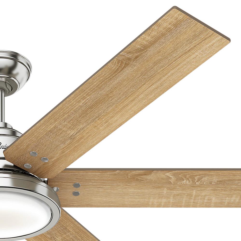 Hunter - Warrant Indoor Ceiling Fan With Light, Wall Control, 60-inch, Brushed Nickel, Casual-style, 6-speed, Energy Star, 59462, for living rooms, bedrooms, home offices, kitchens - Image 3