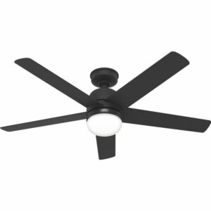 50292-Hunter Fans-Anorak - 52 Inch 5 Blade Ceiling Fan with Light Kit and Wall Control In Casual Style-Matte Black Finish