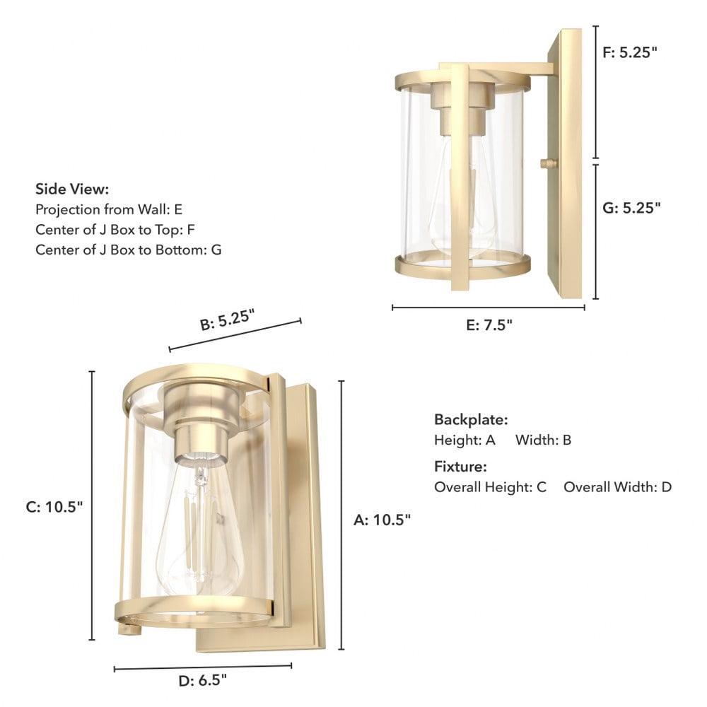 Hunter - Astwood 1-light Alturas Gold, Small Sconce Light, Dimmable, Caged Style, for Bedrooms, Dining, Living Rooms - 19962 - Image 5