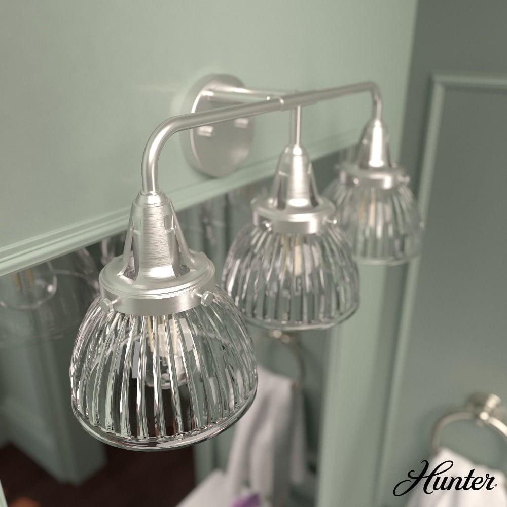 Hunter - Cypress Grove 3-light Natural Black Iron, Medium Size Vanity Light, Dimmable, Transitional Style, for Bedrooms, Dining, Living Rooms - 19257 - Image 3