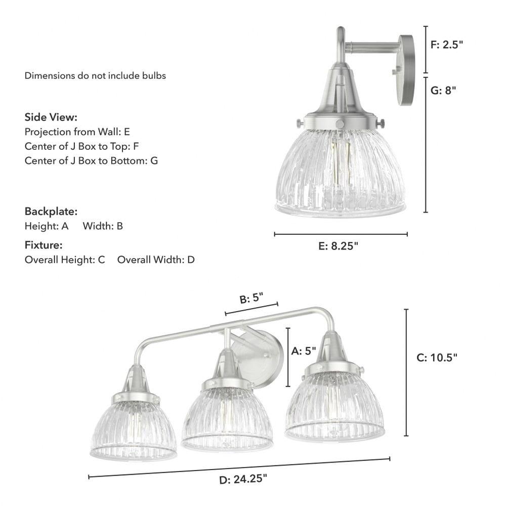 Hunter - Cypress Grove 3-light Natural Black Iron, Medium Size Vanity Light, Dimmable, Transitional Style, for Bedrooms, Dining, Living Rooms - 19257 - Image 10