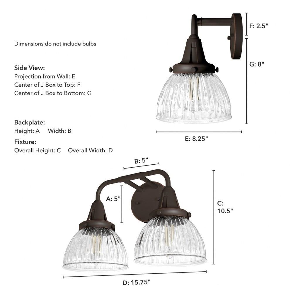 Hunter - Cypress Grove 2-light Brushed Nickel, Medium Size Vanity Light, Dimmable, Transitional Style, for Bedrooms, Dining, Living Rooms - 19352 - Image 3