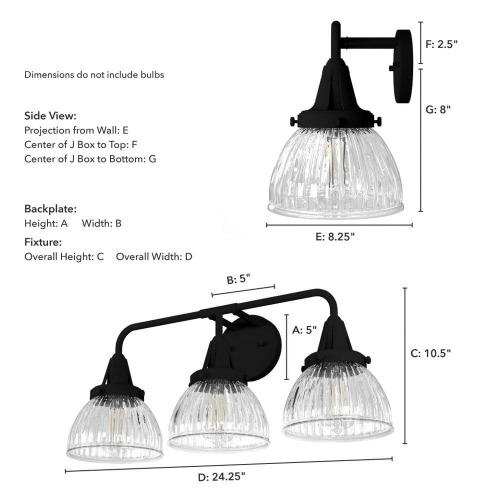 Hunter - Cypress Grove 3-light Natural Black Iron, Medium Size Vanity Light, Dimmable, Transitional Style, for Bedrooms, Dining, Living Rooms - 19257 - Image 2