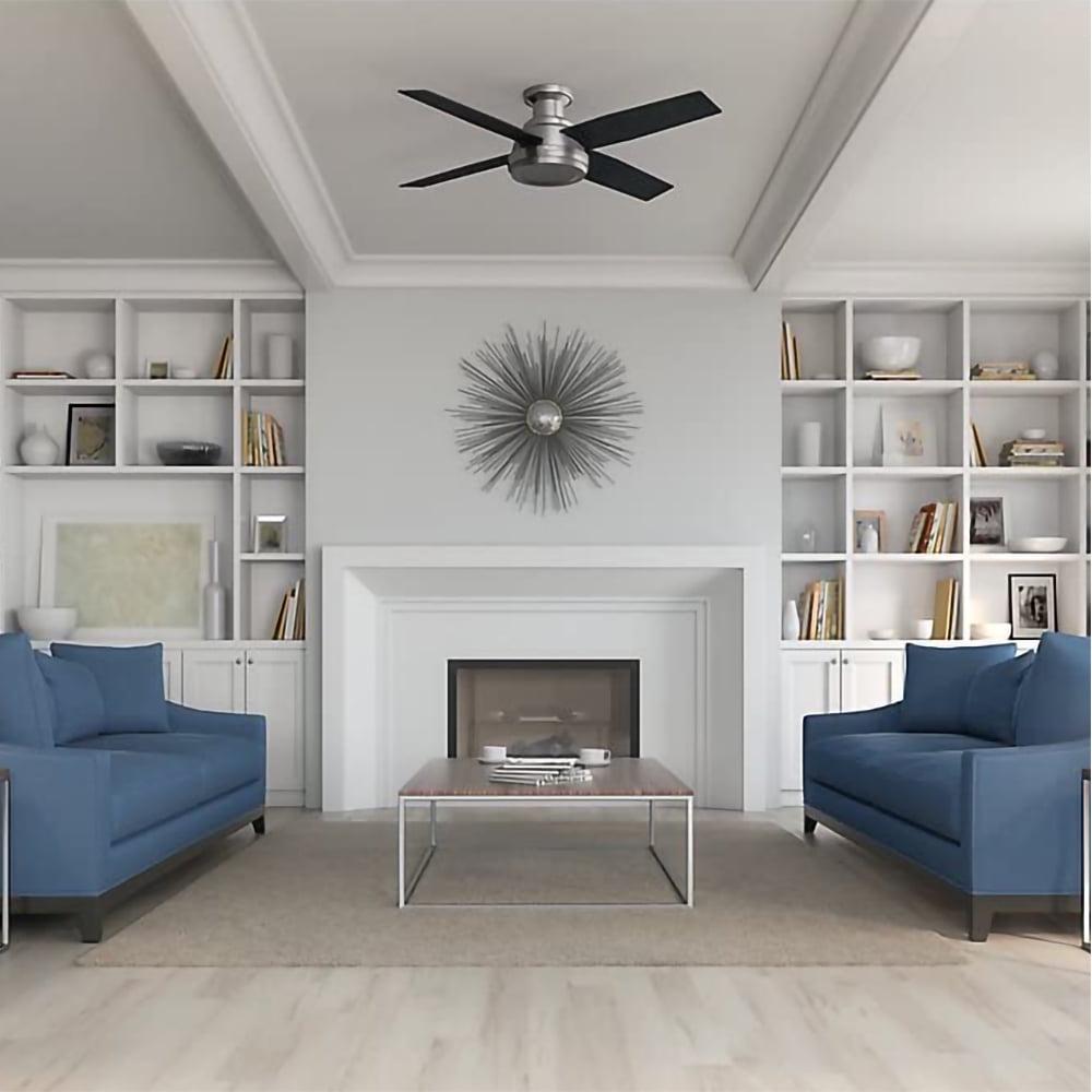 Hunter 44 inch Indoor Ceiling Fan with LED Light and Remote Control - White Modern Ceiling Fan, Standard Mount, 4 Blades, For Bedroom, Living Room, or Kitchen - Dempsey 59246, Fresh White - Image 3