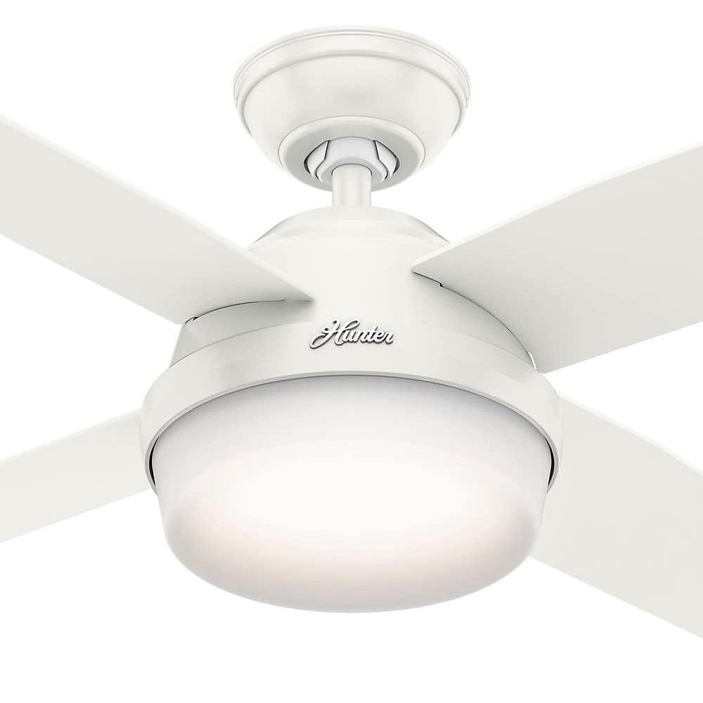 Hunter 44 inch Indoor Ceiling Fan with LED Light and Remote Control - White Modern Ceiling Fan, Standard Mount, 4 Blades, For Bedroom, Living Room, or Kitchen - Dempsey 59246, Fresh White - Image 5