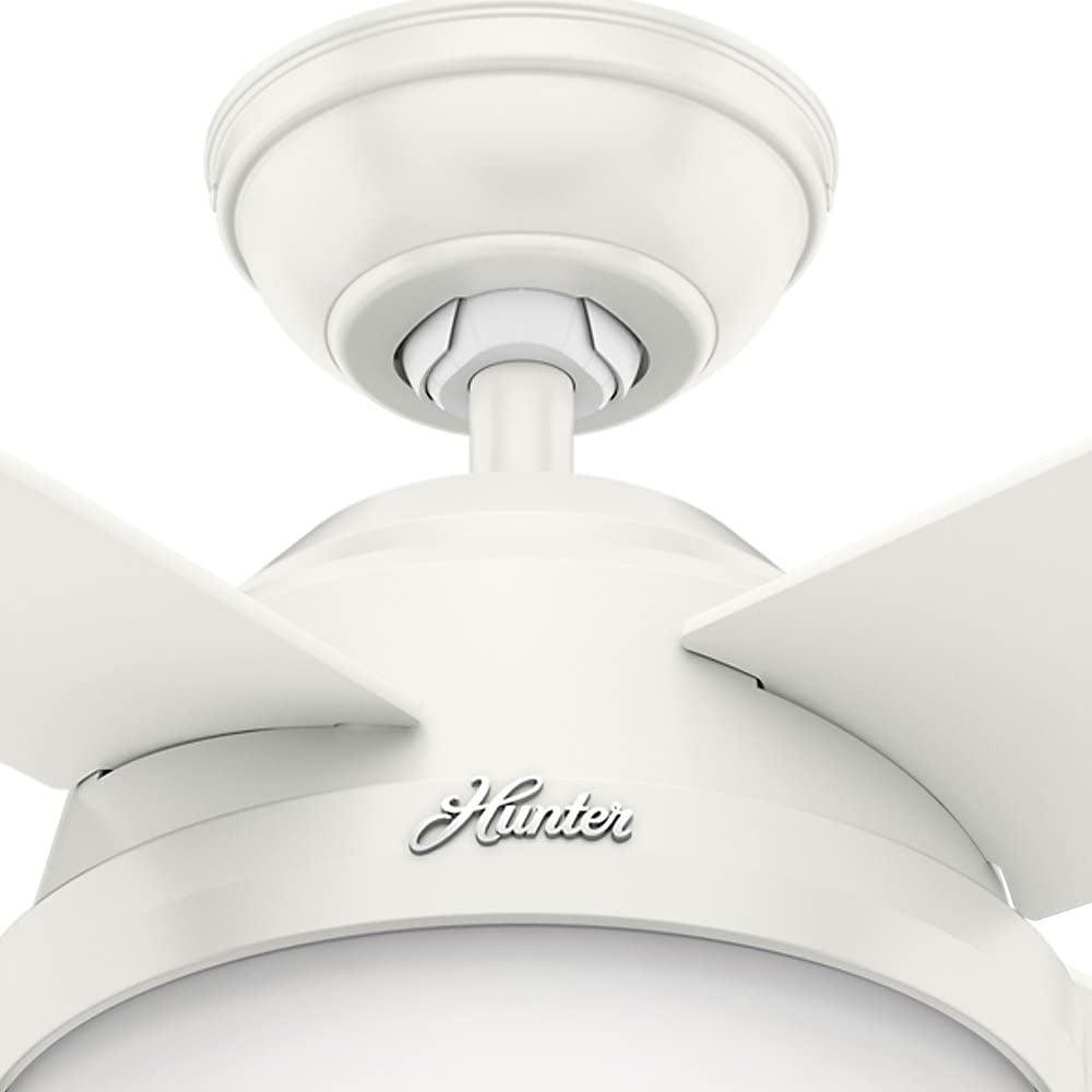 Hunter 44 inch Indoor Ceiling Fan with LED Light and Remote Control - White Modern Ceiling Fan, Standard Mount, 4 Blades, For Bedroom, Living Room, or Kitchen - Dempsey 59246, Fresh White - Image 6