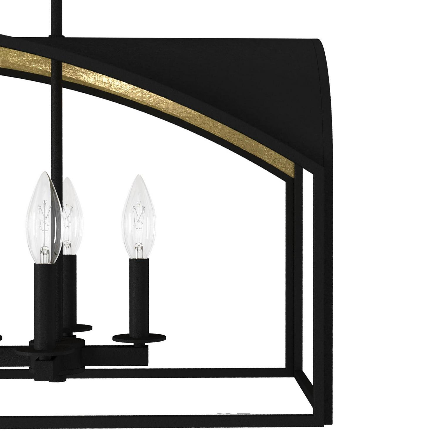 Hunter - Dukestown 8-light Natural Black Iron, Extra Large Chandelier, Dimmable, Formal Style, Linear Shaped, for Bedrooms, Dining, Living Rooms - 19731 - Image 5