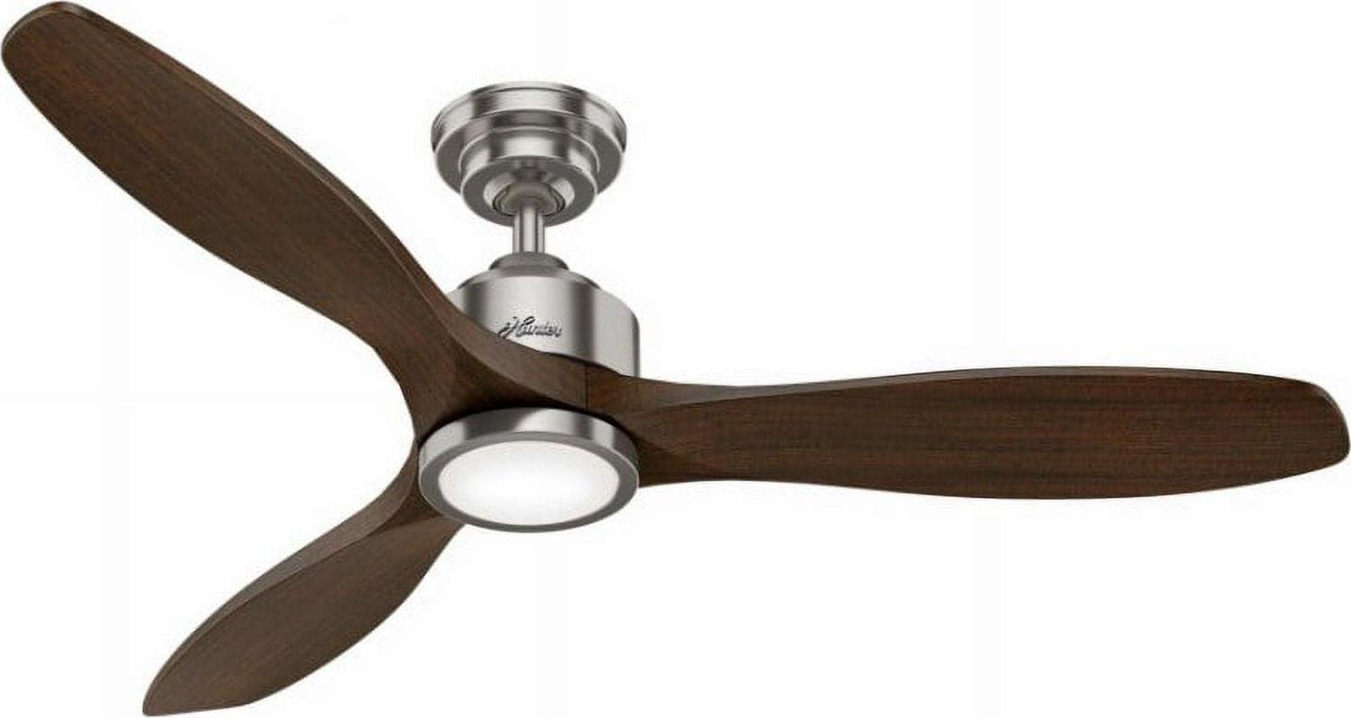 Hunter Fan 52" Melbourne Brushed Nickel Ceiling Fan with LED Light and Handheld Remote