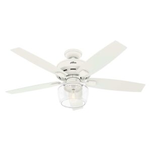 Hunter Fan Company Bennett 52" Indoor LED Light Ceiling Fan, Matte White