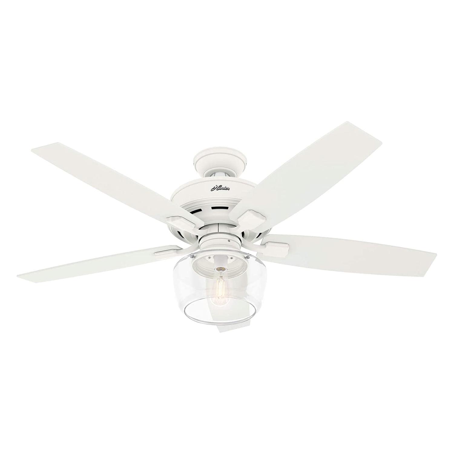 Hunter Fan Company Bennett 52" Indoor LED Light Ceiling Fan, Matte White