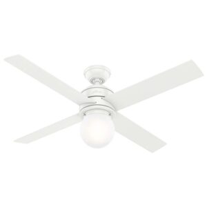 Hunter Fan Company Hepburn 52" Indoor Ceiling Fan w/ LED Light, Matte White